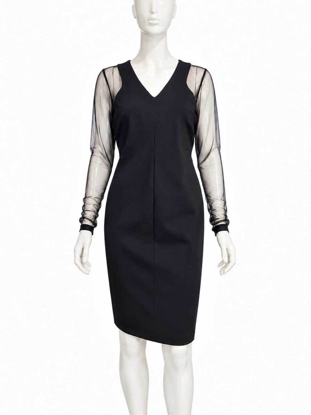 Calvin Klein Black Mesh Sleeve Mini Dress